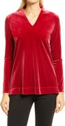 Anne Klein V-Neck Velour Top