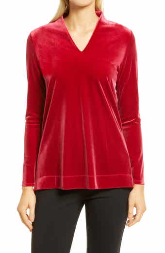 V-Neck Velour Top