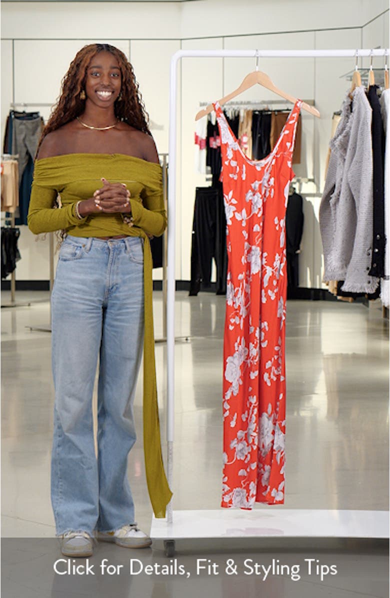 Akiya Floral Sleeveless Silk Satin Maxi Dress, sales video thumbnail