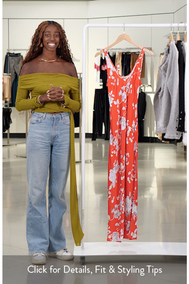 Akiya Floral Sleeveless Silk Satin Maxi Dress video