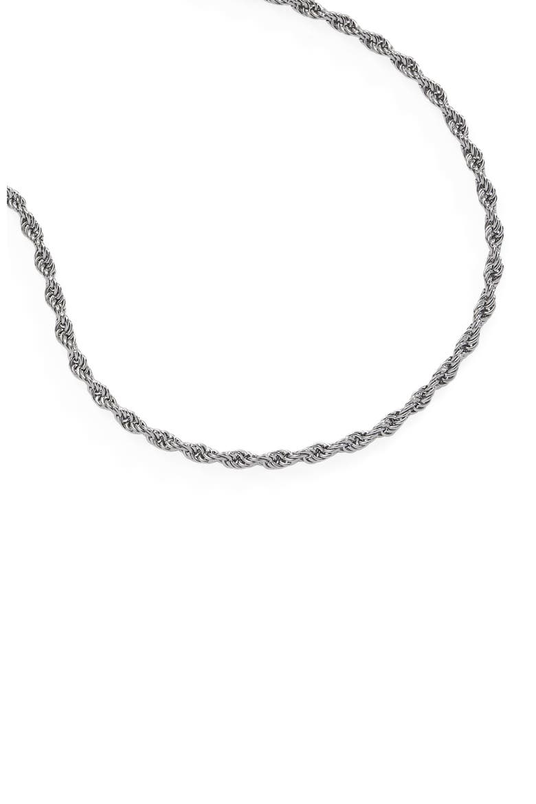 Mini Rope Chain Anklet, Alternate, color, Silver