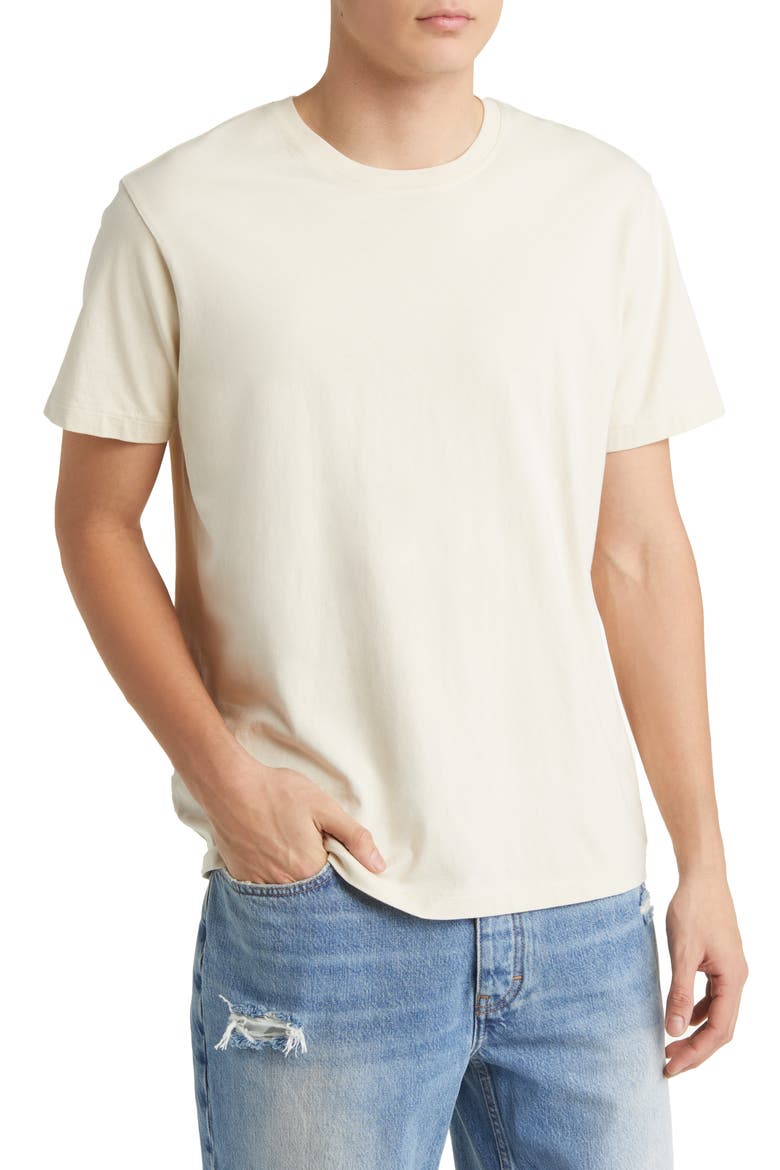 Logo Cotton T-Shirt, Main, color, WHITE BEIGE