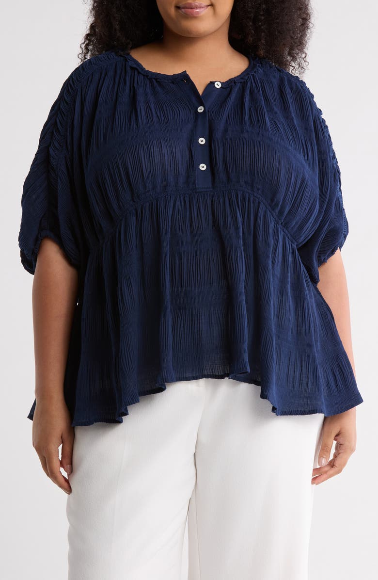 MAX STUDIO Textured Puff Sleeve Top, Main, color, 