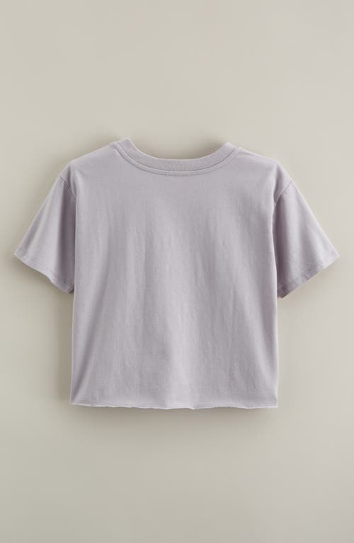 Treasure & Bond Kids' Crop Cotton Graphic T-shirt In Purple