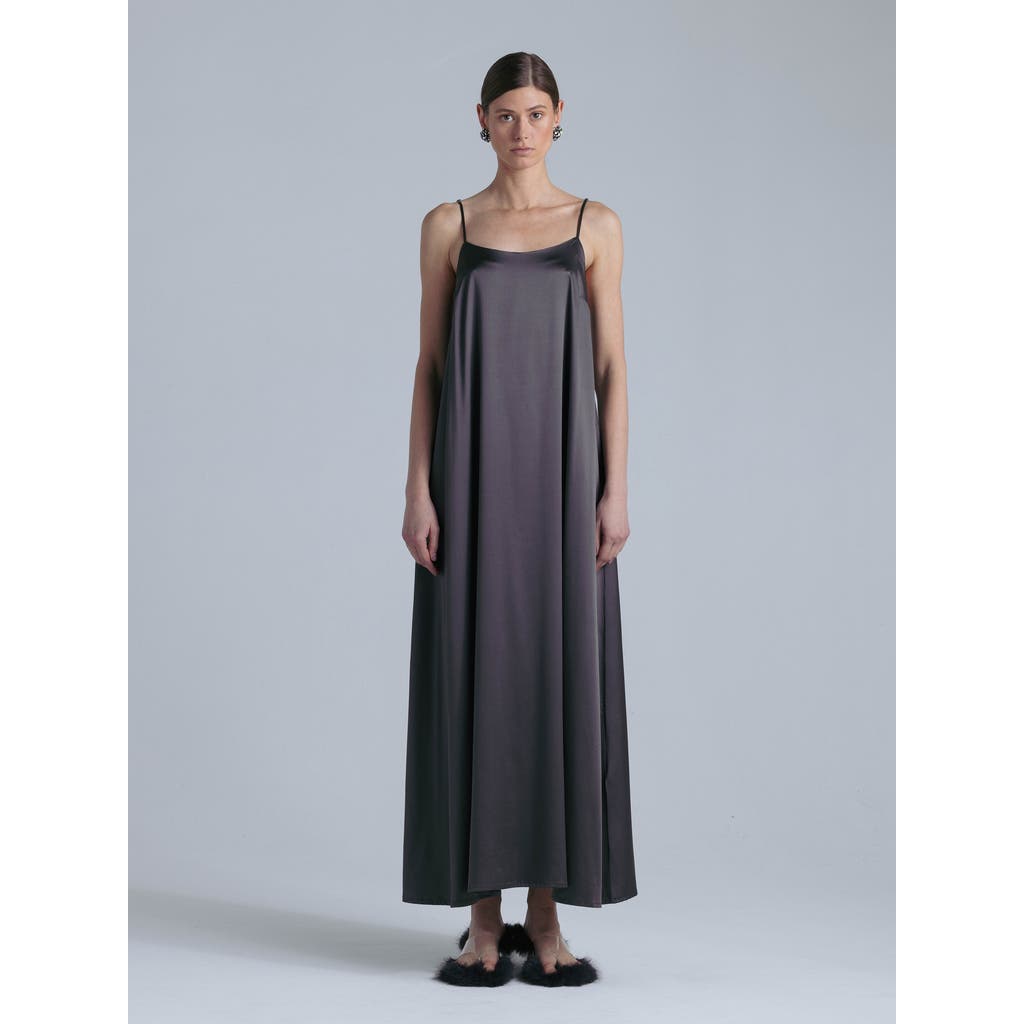 Alas Aphrodite Sleeveless Silk Maxi Dress In Gray
