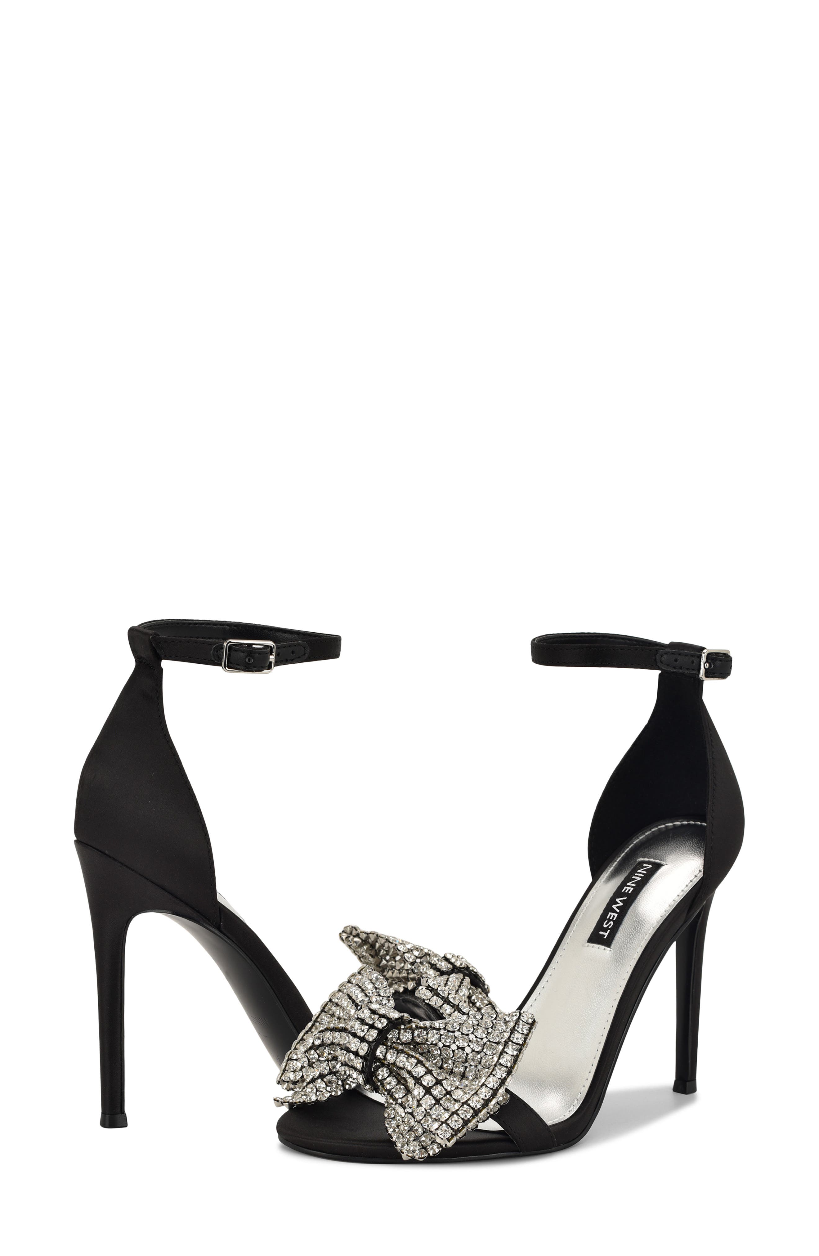 Nine West Tansie Ankle Strap Sandal, Alternate, color, Black