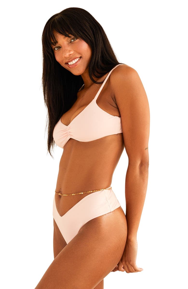 Dippin Daisys Britney Adjustable Shoulder Bikini Top, Alternate, color, Sunset Pink
