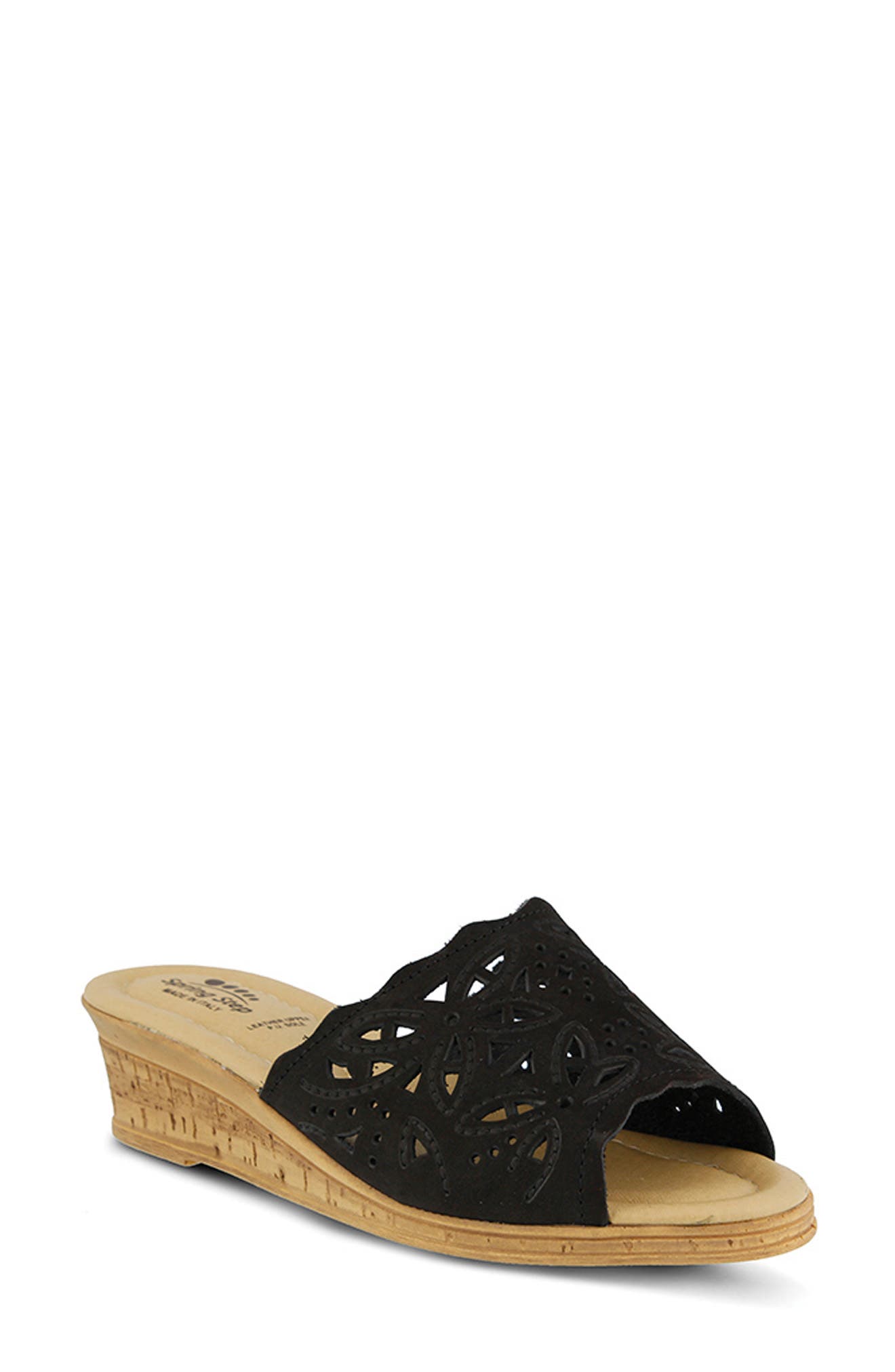 Estella Sandal, Main, color, BLACK NUBUCK LEATHER