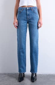 Topshop Orson Mid Rise Straight Leg Jeans