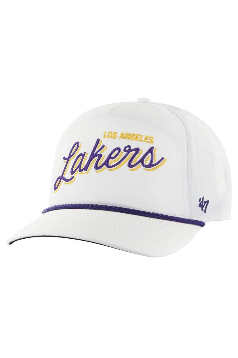 Men's '47 White Los Angeles Lakers Fairway Hitch brrr Adjustable Hat, Main, color, White