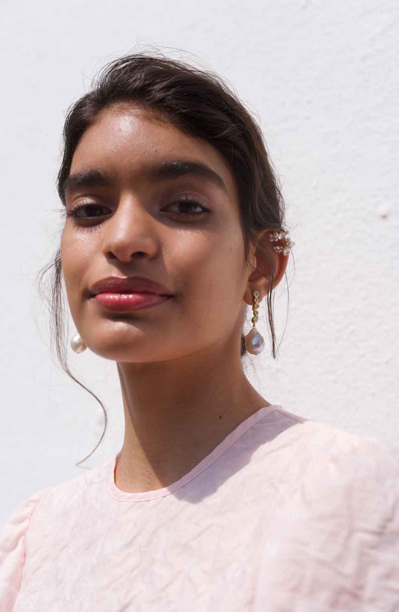 COMPLETEDWORKS Pitter-Patter Freshwater Pearl Drop Earrings, Alternate, color, 18Ct Gold Plated