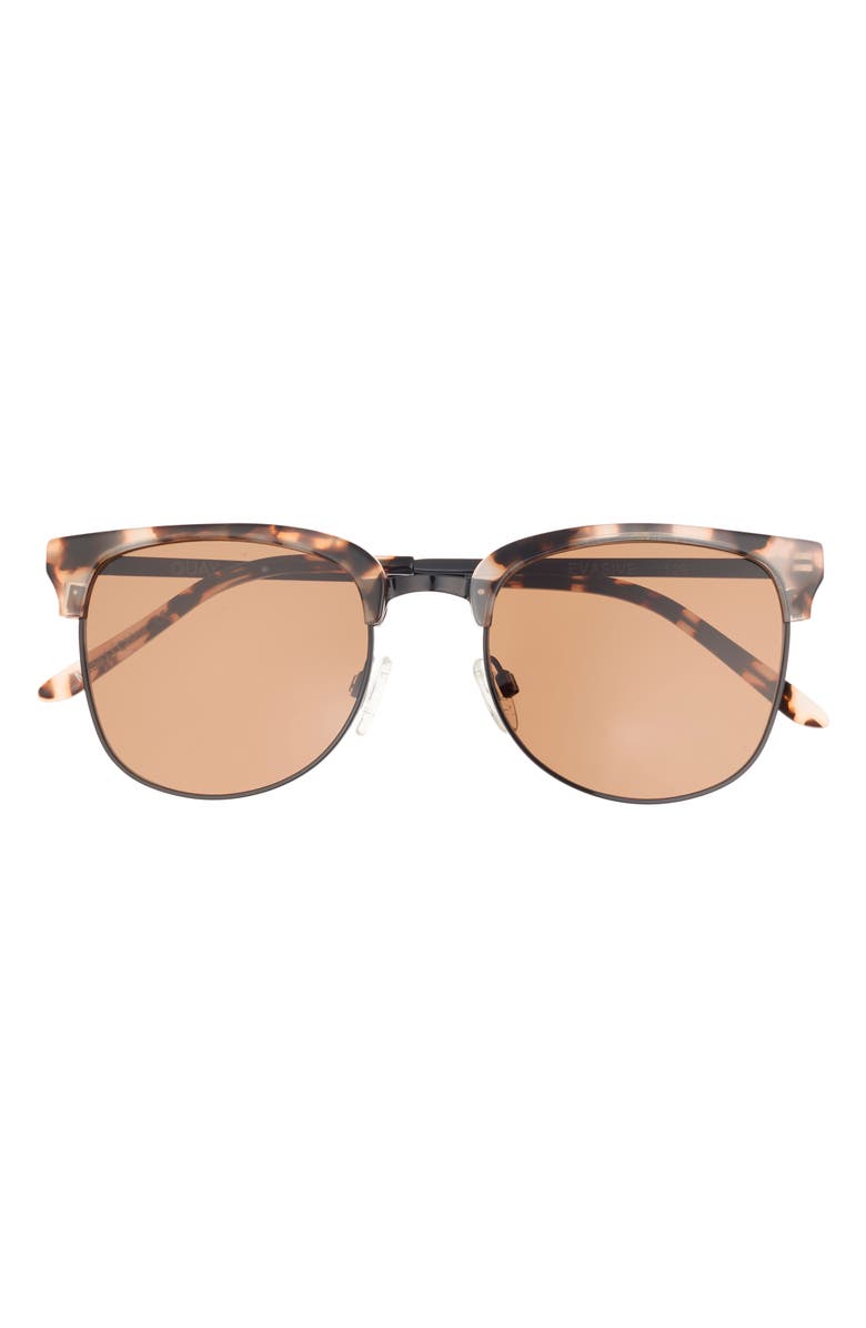 QUAY 53mm Evasive Brow Bar Square Sunglasses, Main, color, Milky Tortoise/ Brown