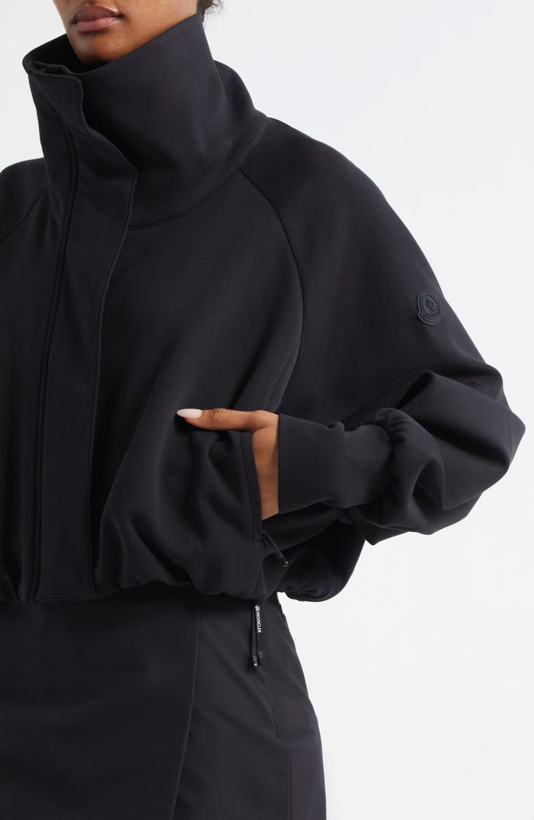 Moncler Cotton Blend Fleece Crop Jacket, Alternate, color,