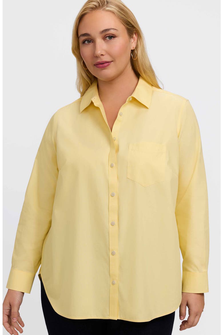 Boyfriend Non-Iron Cotton Blouse, Alternate, color, LEMON