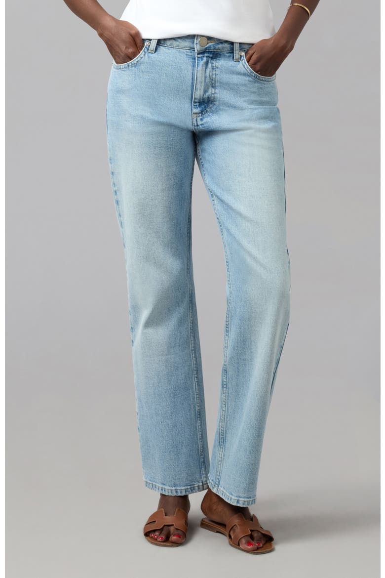 Denver High Rise Straight Jeans, Main, color, WHIMSY BLUE
