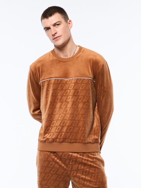 Bandiera Debossed Velour Crewneck