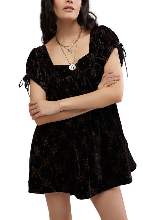 Free People Summer Camp Velvet Tunic In Black Combo