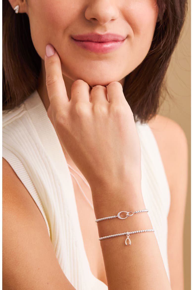 Louise Interlinked Cubic Zirconia Bracelet, Alternate, color, SILVER PLATED
