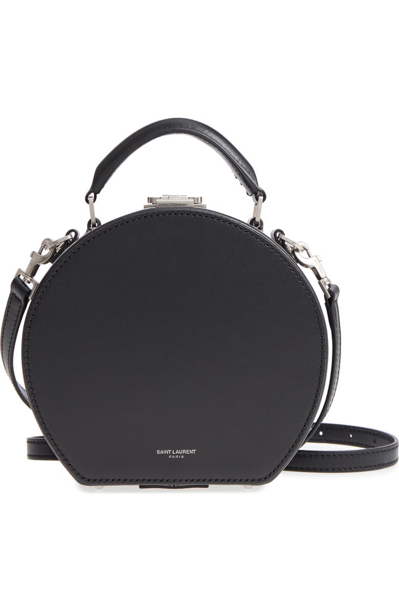 Saint Laurent Small Mica Leather Hat Box, Main, color,