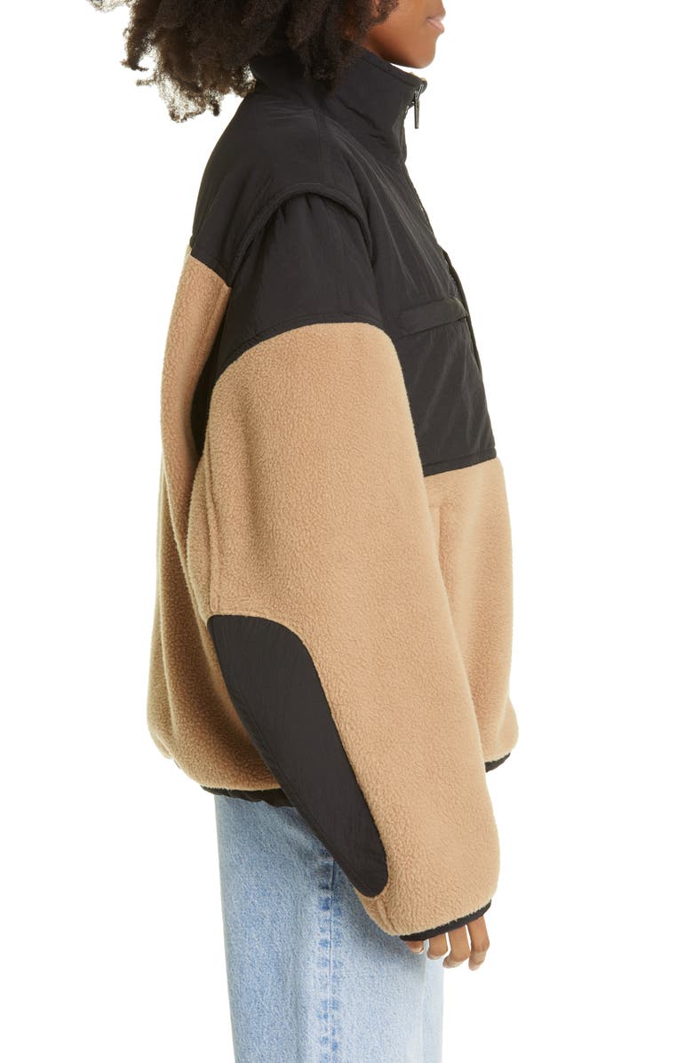 Alexander Wang Oversize Nylon & Double Face Fleece Jacket, Alternate, color,