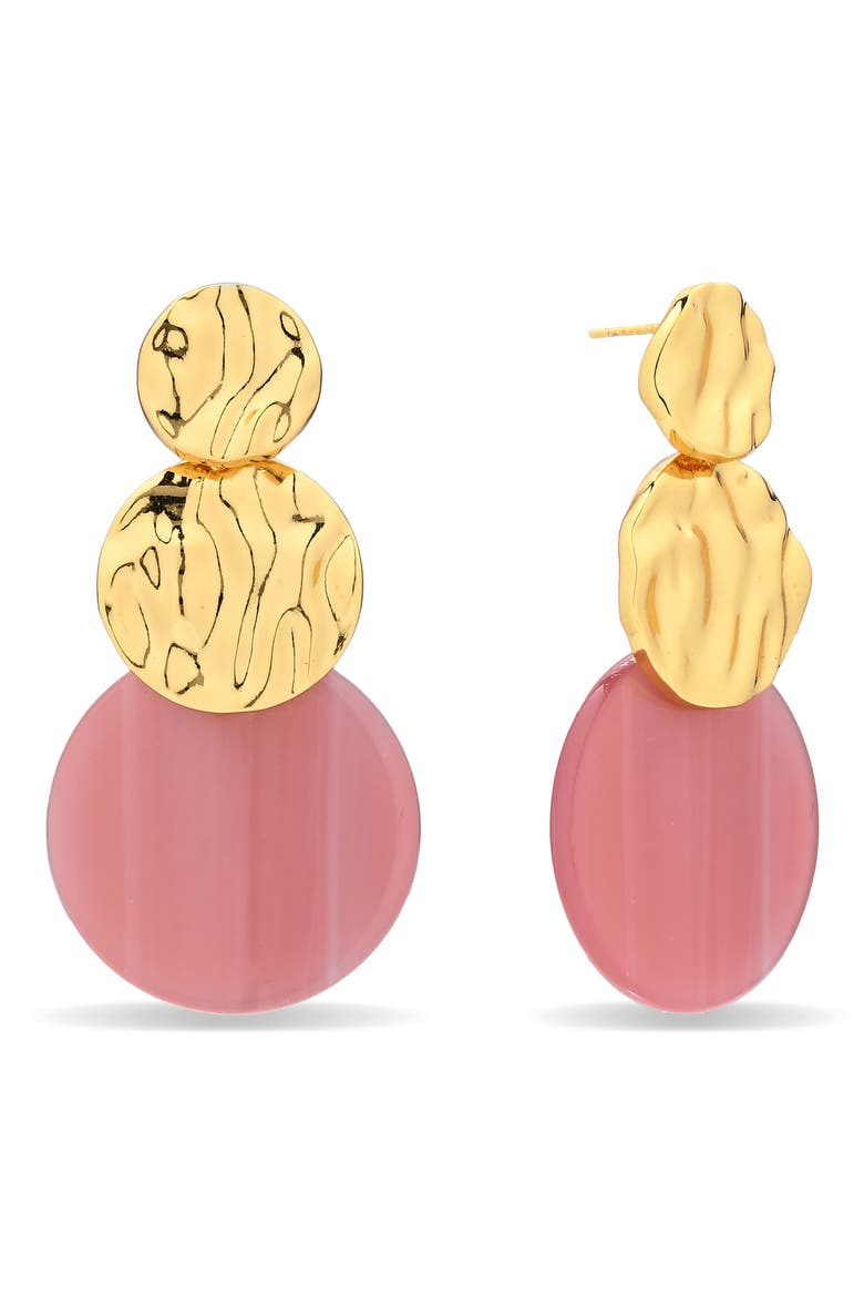 Calista Drop Earrings, Main, color, ROSE