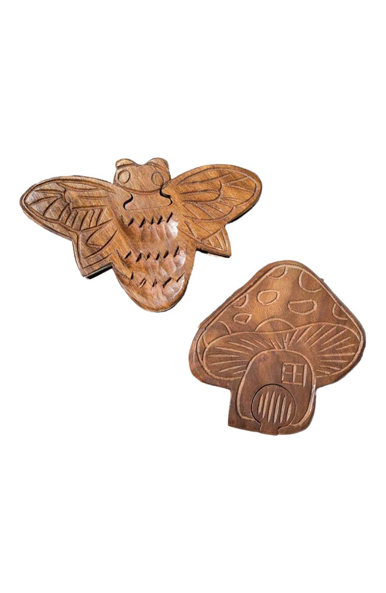 Matr Boomie Bee Puzzle Box - Handcrafted Sheesham Wood, Alternate, color, Brown