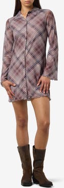 Noisy may Gracie Long Sleeve Mini Shirtdress