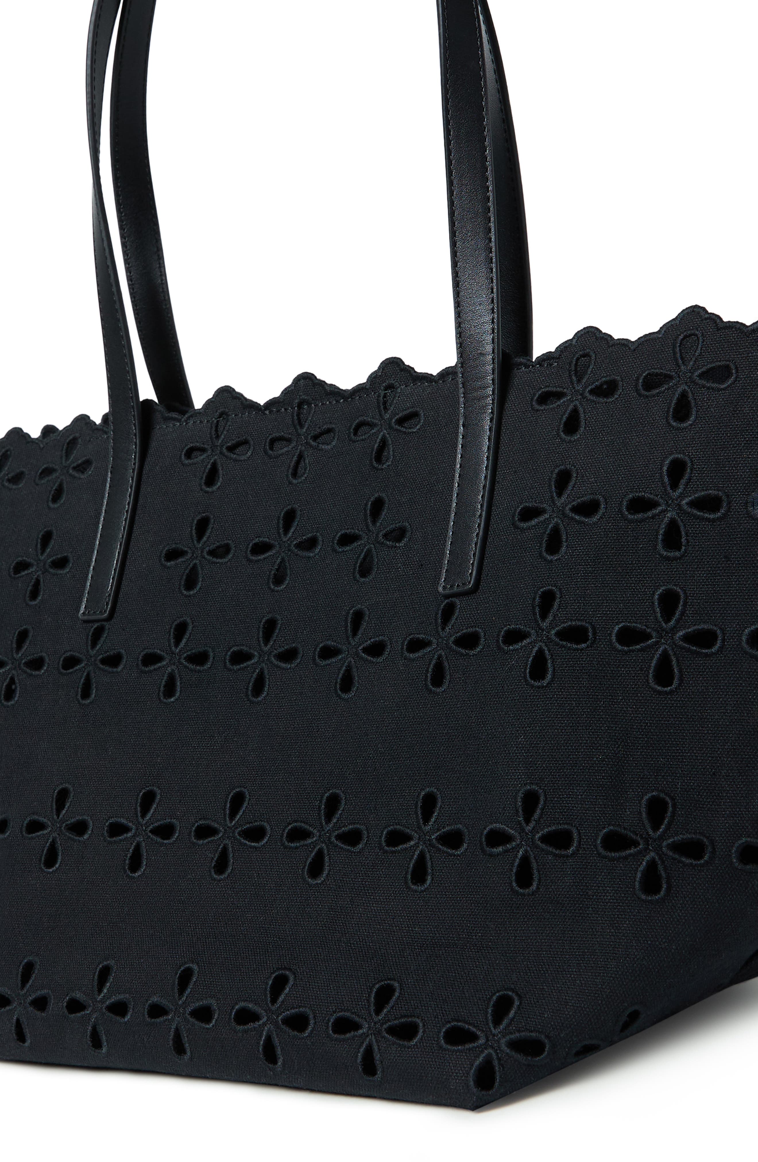Loeffler Randall Easton Eyelet Tote Bag, Alternate, color, Black