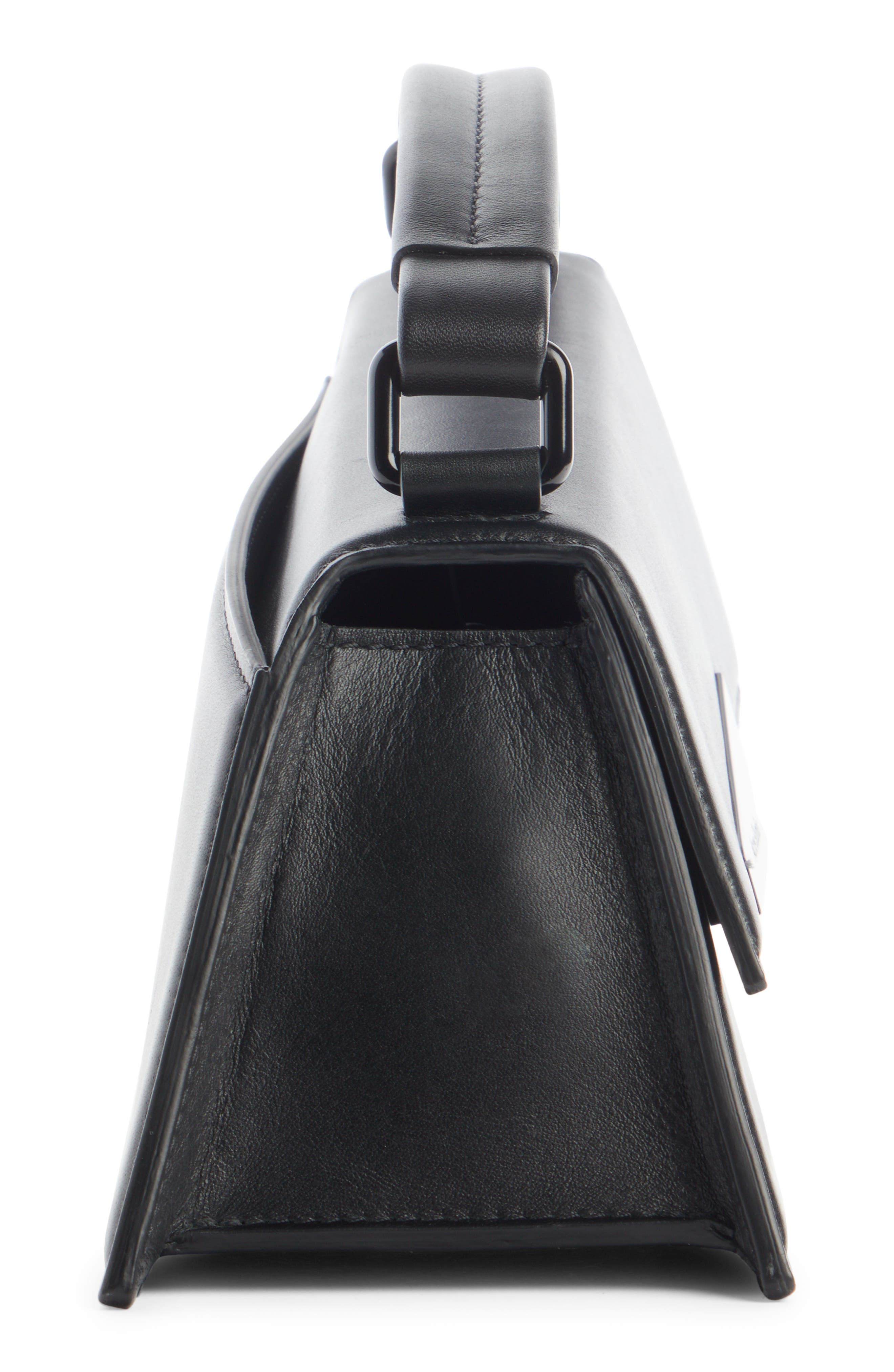 Acne Studios Mini Agost Distorted Leather Top Handle Bag, Alternate, color, 