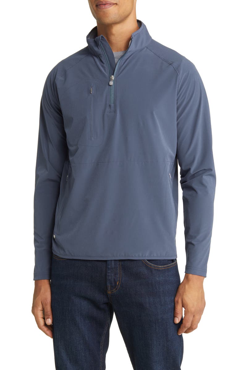 Peter Millar Crafted Flex Adapt Wind Cheater Half Zip Water Resistant Pullover, Main, color, 