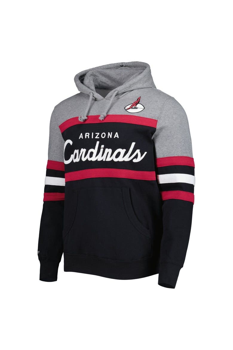 Men's Mitchell & Ness Black/Heathered Gray Arizona Cardinals Head Coach Pullover Hoodie, Alternate, color, Black