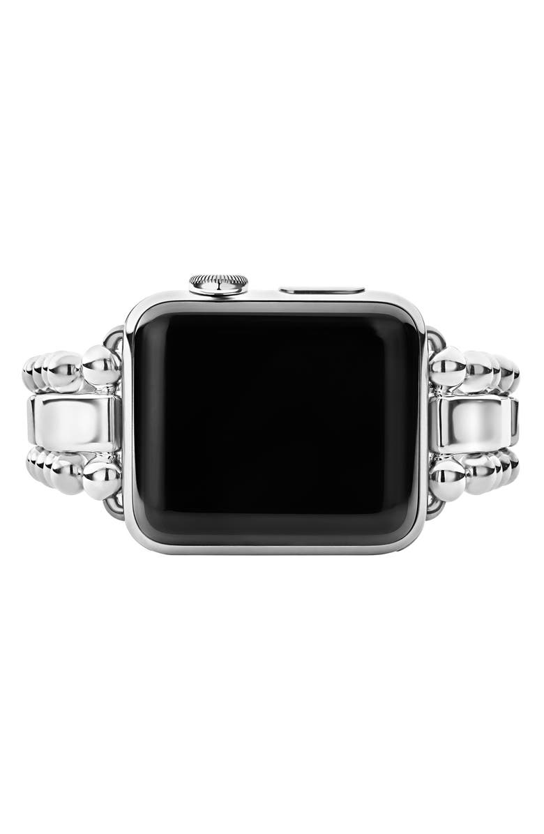 LAGOS Smart Caviar Sterling Silver Apple Watch<sup>®</sup> Watchband, Alternate, color, Silver