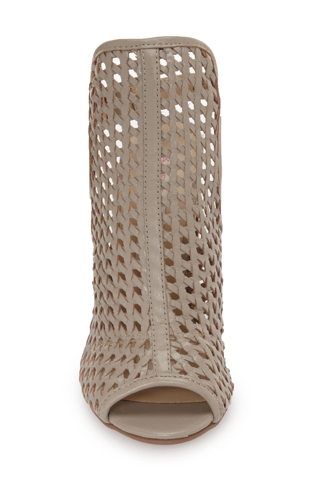 'Largo' Woven Leather Open Back Sandal, Alternate, color, GREY LEATHER
