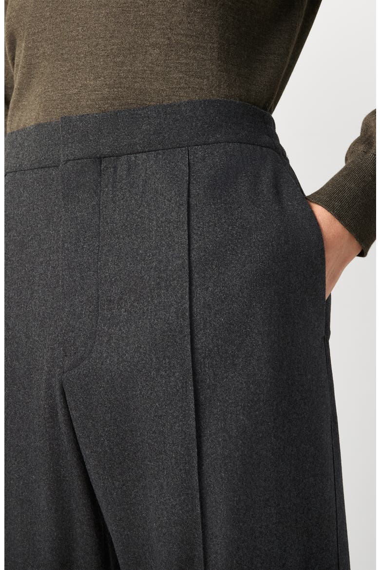 Pleated Wool, Silk & Cashmere Trousers, Alternate, color, DARK GREY