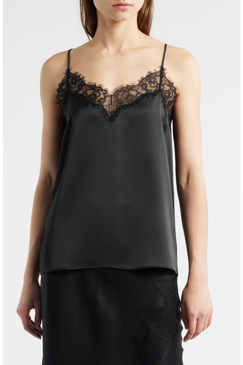 Ilessy Eyelash Lace Camisole, Alternate, color, BLK