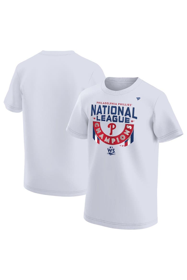 Youth Fanatics Branded White Philadelphia Phillies 2022 National League Champions Locker Room T-Shirt, Main, color, White