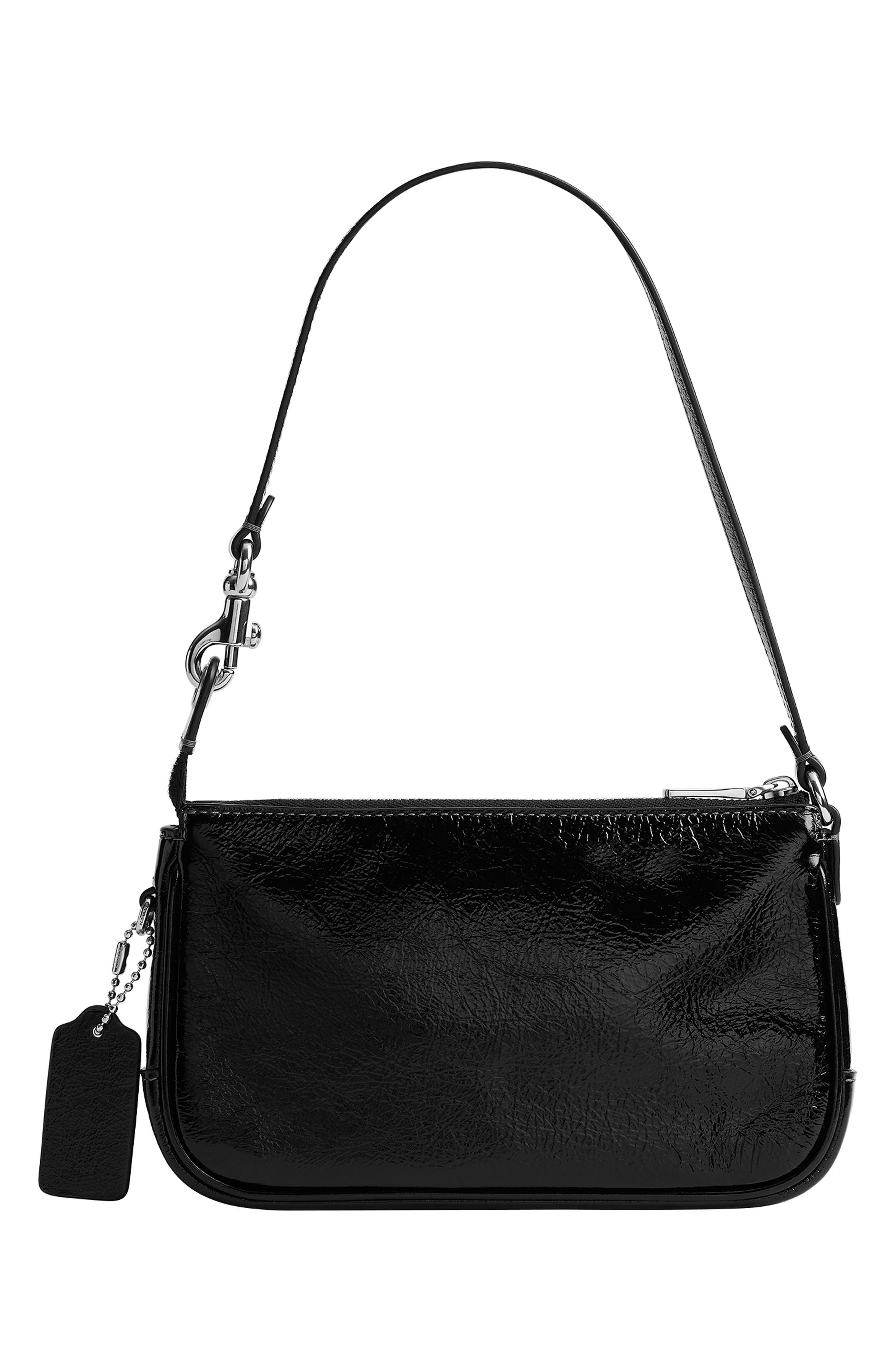 Plaza 18 Leather Baguette Bag, Alternate, color, LH/BLACK