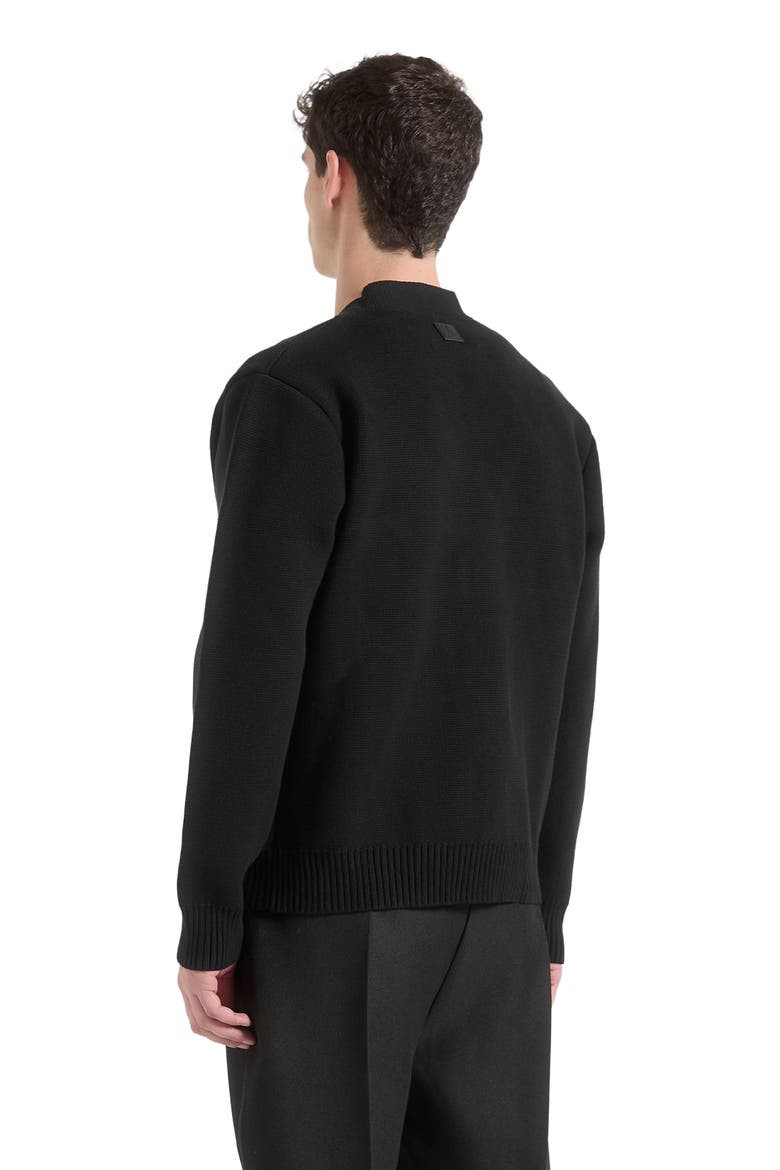 Gilbert Whipstitch Combed Cotton Cardigan, Alternate, color, Black