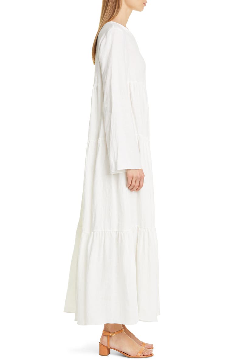 Mansur Gavriel Bohemian Long Sleeve Linen Maxi Dress, Alternate, color,