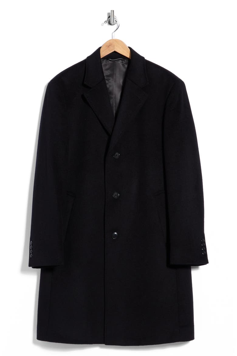 Wool & Cashmere Overcoat, Alternate, color, BLACK