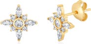 Crislu Brilliant & Marquise Cubic Zirconia Star Stud Earrings