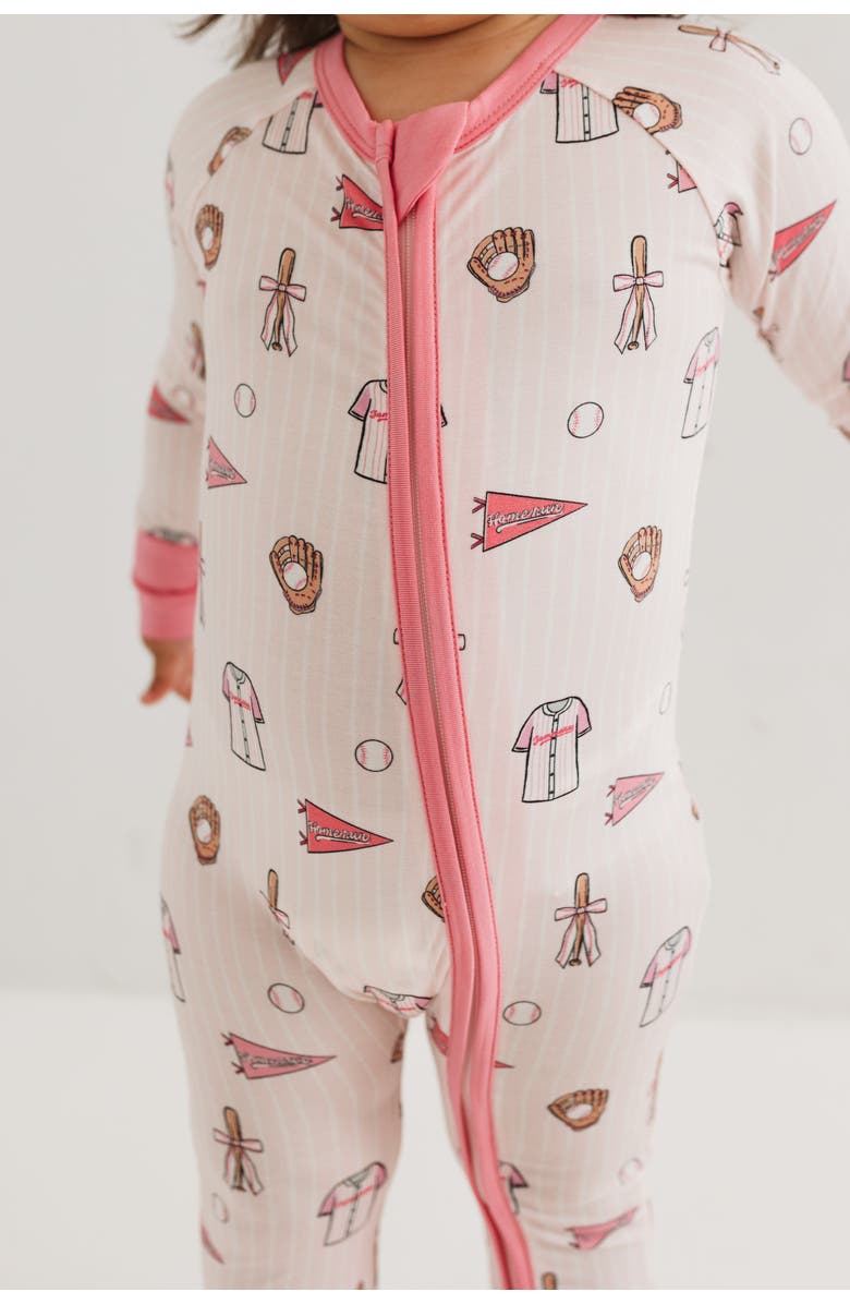 In My Jammers Baseball Zipper Romper, Alternate, color, Pink