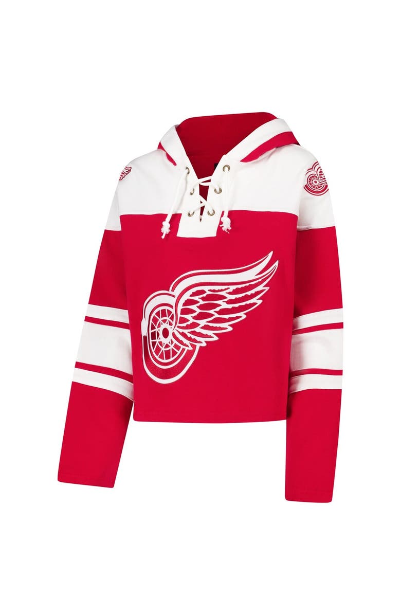 '47 Women's '47 Red Detroit Red Wings Cropped Superior Lacer Pullover Hoodie, Alternate, color, Red