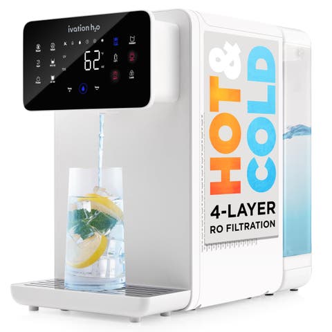 Reverse Osmosis Water Filter, Hot & Cold Dispenser, 4-Stage RO, 6 Temp Presets