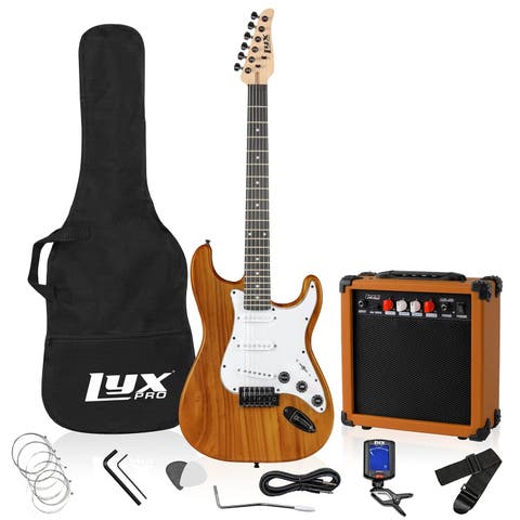 39 Electric Guitar Kit Bundle w/ 20W Amp, Tuner, Strings, Picks, Strap & Case