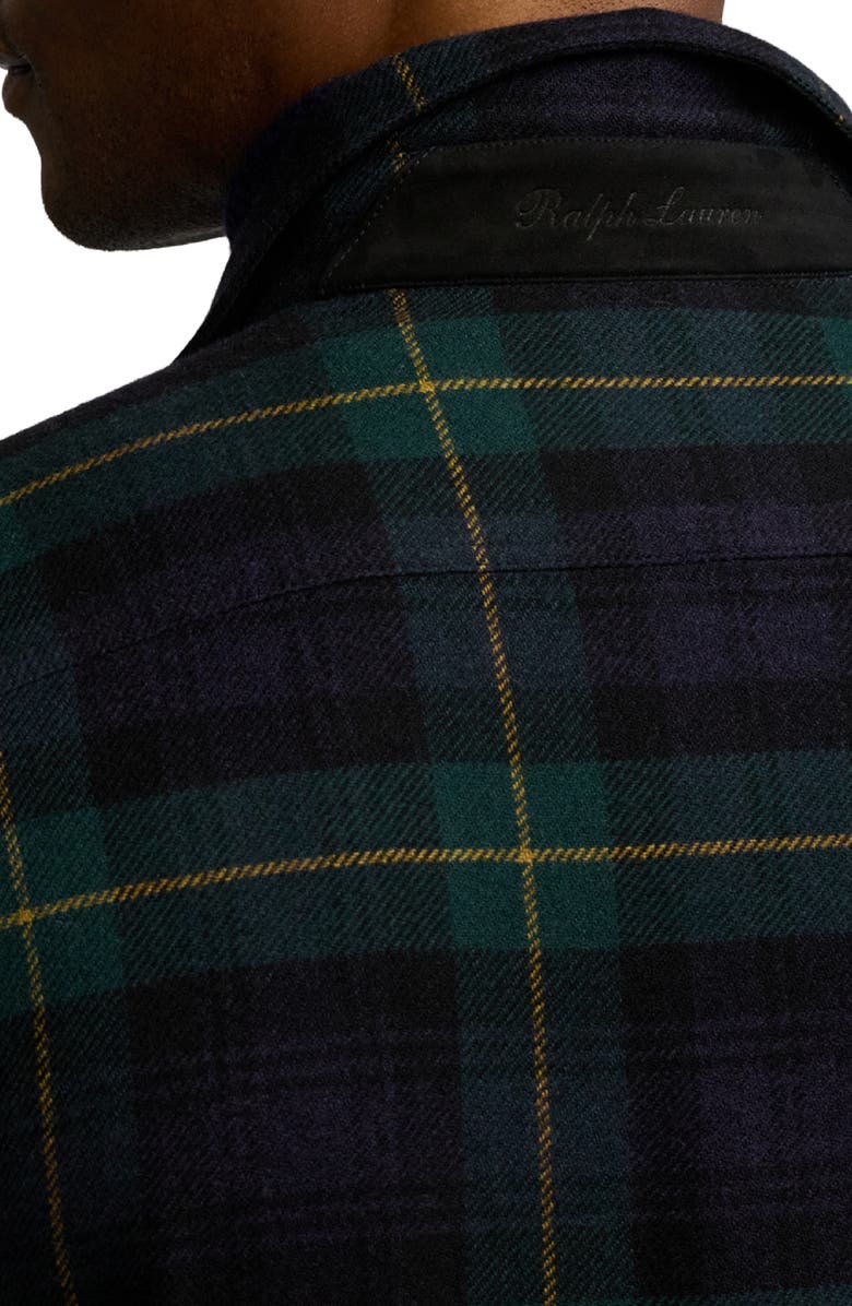 Ralph Lauren Purple Label Plaid Wool & Cashmere Flannel Button-Up Shirt, Alternate, color, 