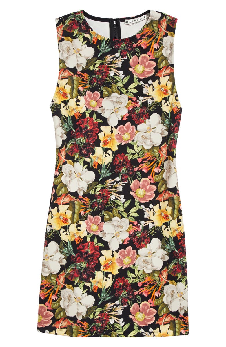 Alice + Olivia Wynell Floral Sleeveless Sheath Dress, Alternate, color, 