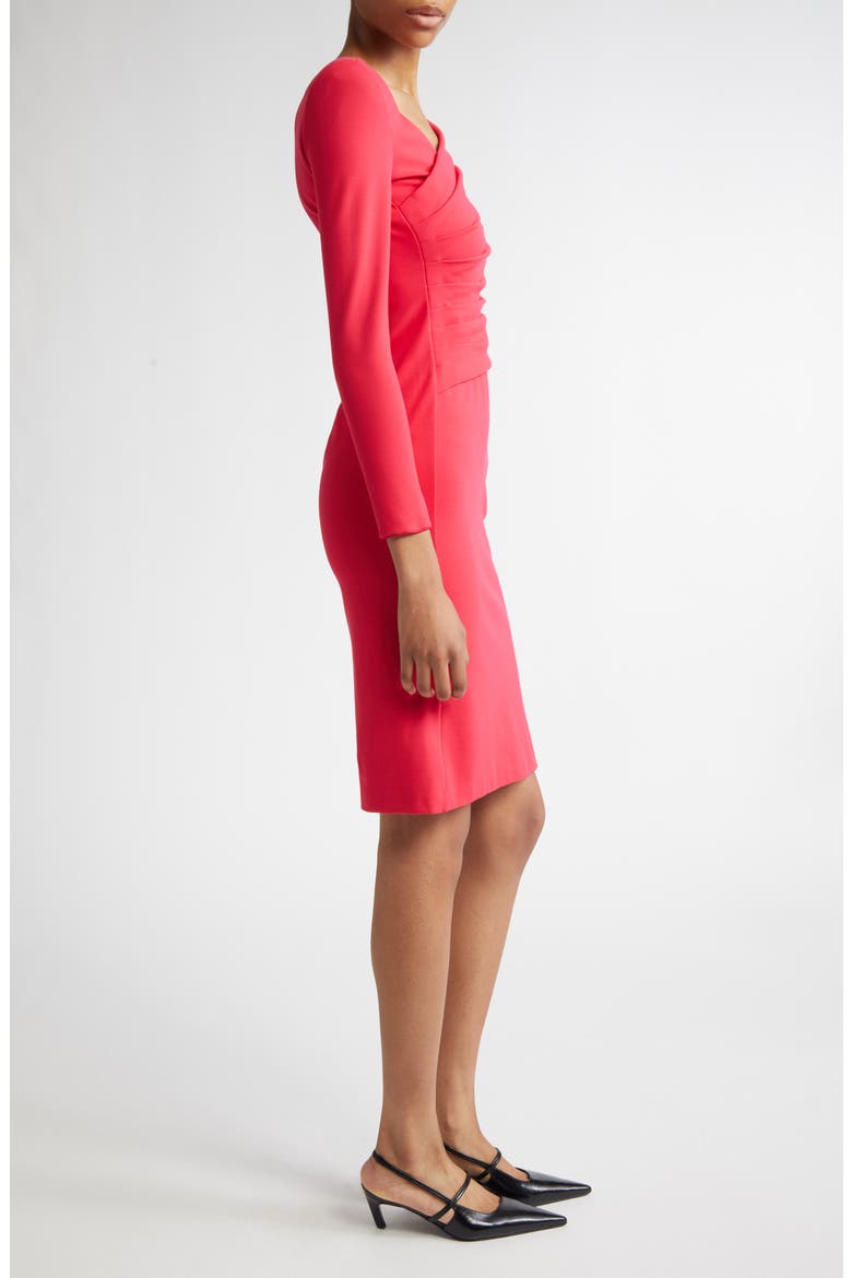 Ruched Long Sleeve Jersey Body-Con Dress, Alternate, color, SOLID MEDIUM RED