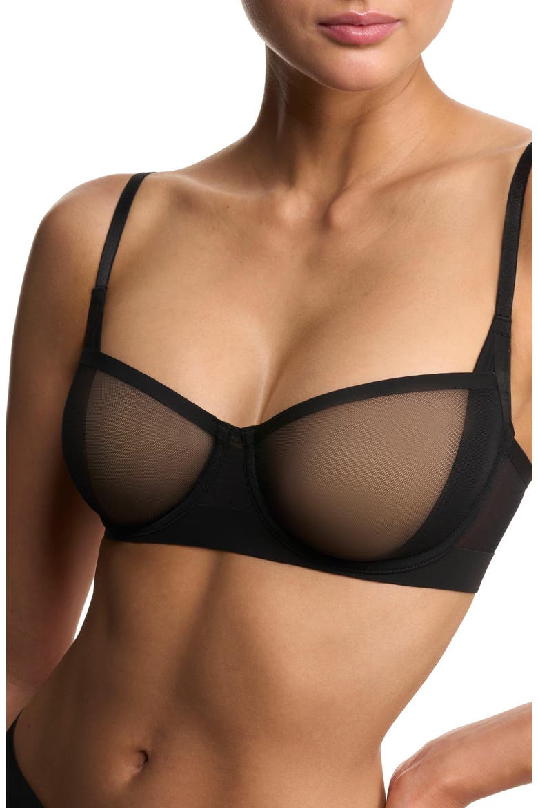 True Zen Mesh Balconette Bra, Alternate, color, Black