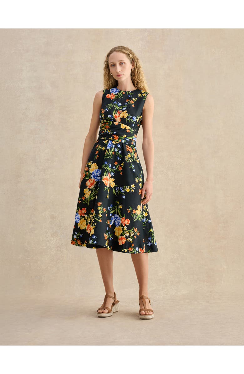 HOBBS LONDON Twitchill Sleeveless Printed Midi Dress, Main, color, Navy Multi